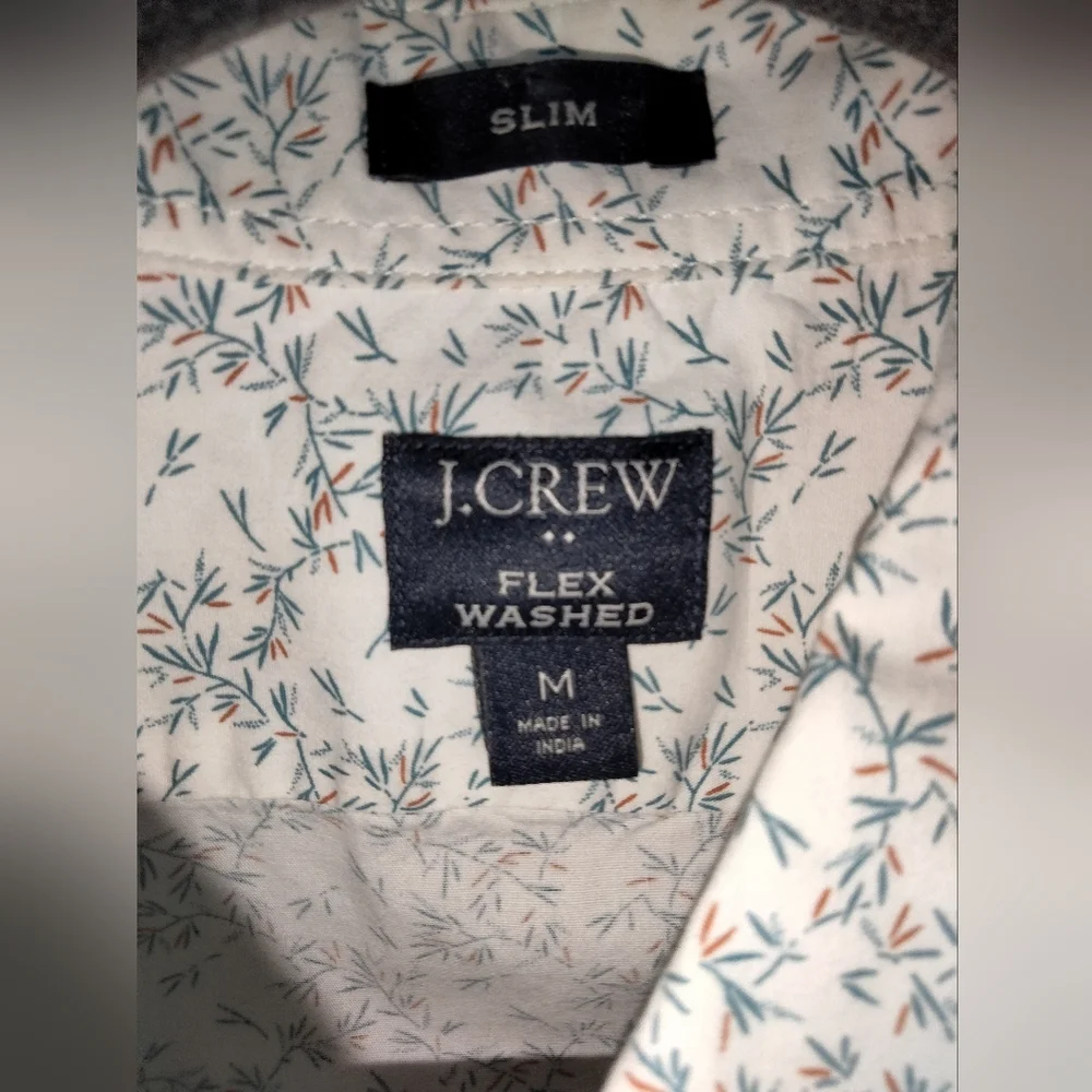 J. Crew (Size M) Men's Multicolored Floral Print Slim Button Down Front Shirt